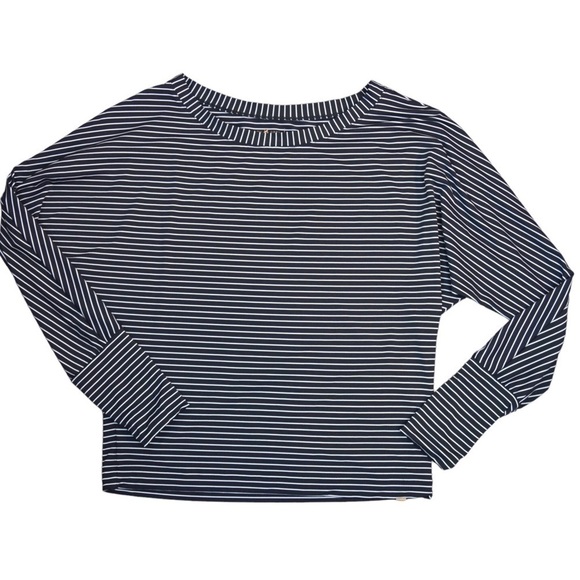 Lou & Grey FORM‎ Slinky Dolman Sleeve Striped Loose Fit Pullover Top, Size XS - Picture 9 of 9
